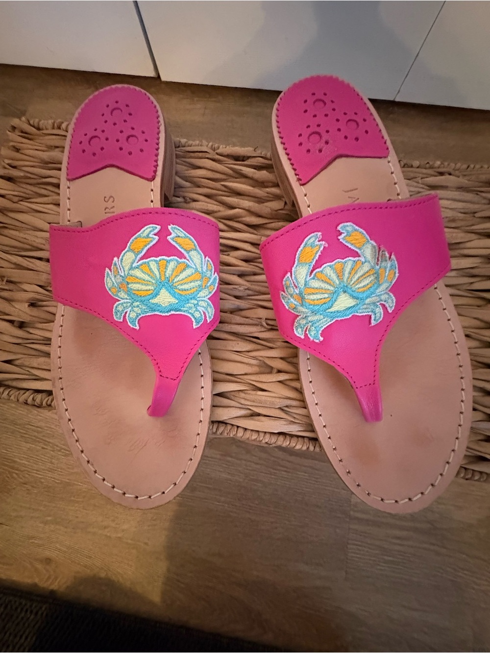 Jack Rogers Cancer Embroidery Sandals